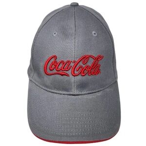 Coca-Cola Embroidered Grey & Red Ball Cap Sports Hat Strapback